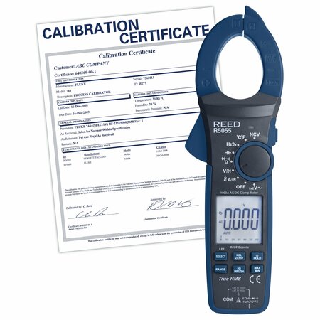 REED R5055 1000A True RMS AC/DC Clamp Meter, includes ISO Certificate -  REED INSTRUMENTS, R5055-NIST